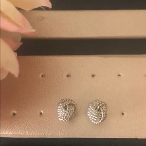 Tiffany Twisted Knot Stud Earrings 925 SS